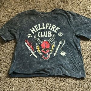 stranger things hellfire cropped tshirt.